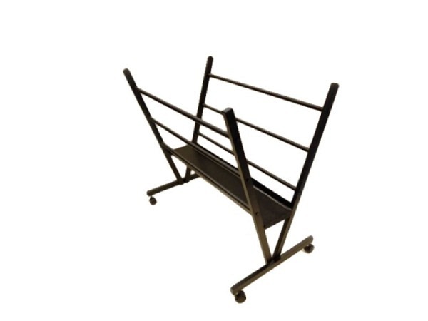 Bilderkrippe Metall schwarz fahrbar, Höhe 56cm, Länge 86cm