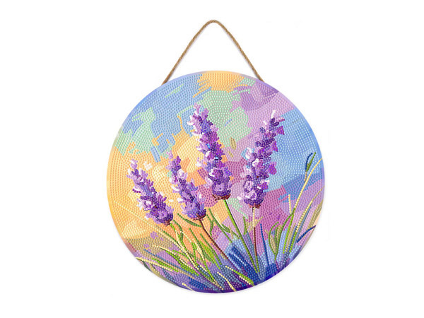 Diamond Painting Figured Art Painting auf Holzscheibe Lavendel