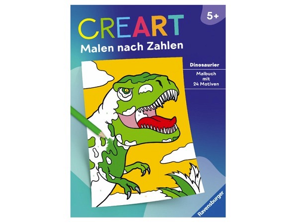 Ausmalbuch Malen nach Zahlen Dinosaurier