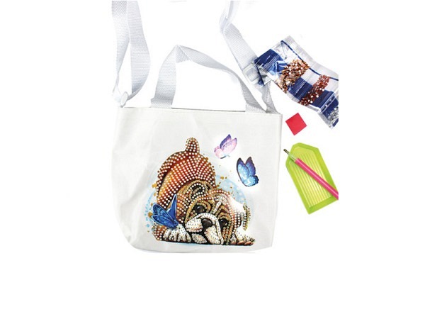 Diamond Painting Pracht Tasche Welpe, 17x23cm