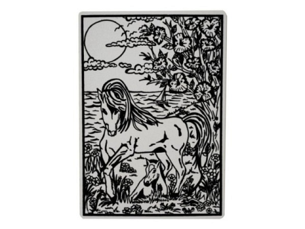 Malkarton Tataruga Samtbild zum Ausmalen Small Size A4, Pferd
