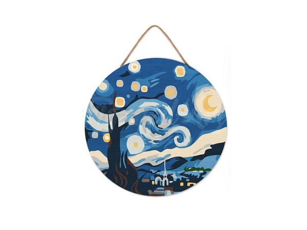 Ausmalbuch Figured Art Painting auf Holzscheibe Starry Night